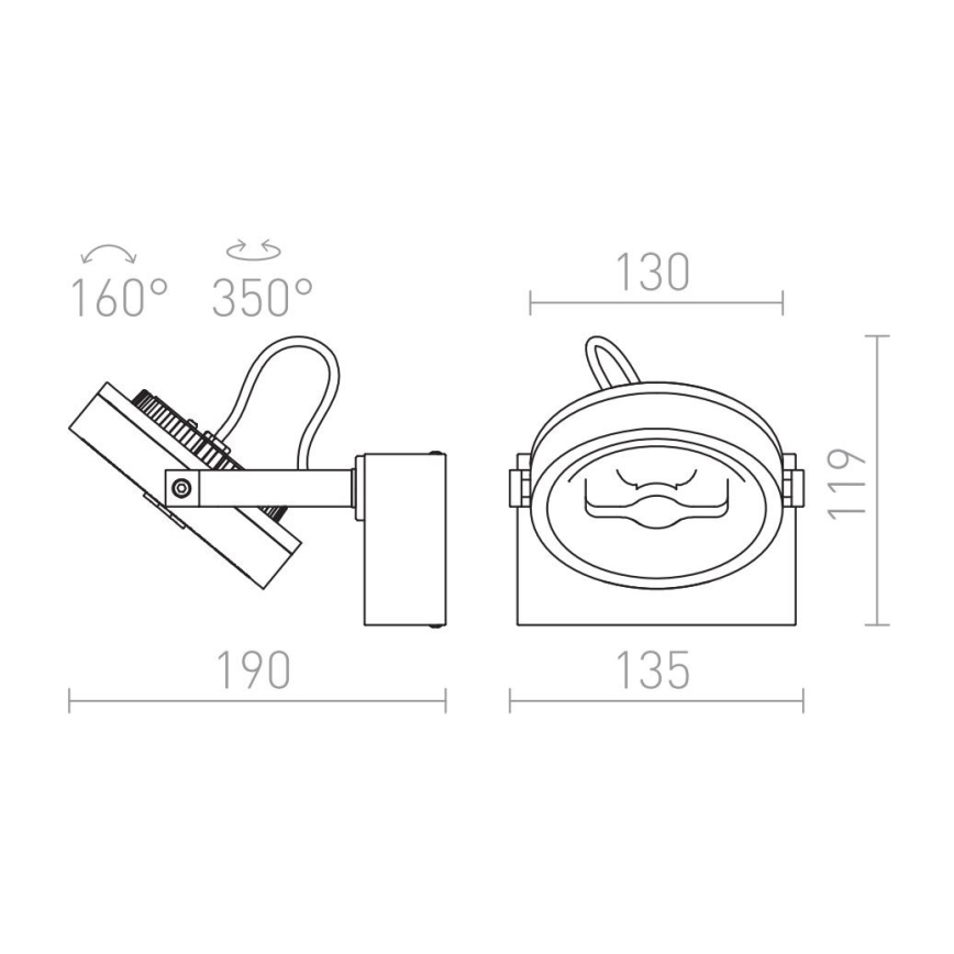 RED - Design Rendl - R12332 - LED Стенен спот KELLY LED/12W/230V