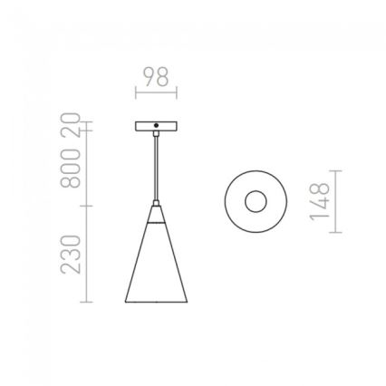 RED - Design Rendl - R12380 - Висящ полилей HEIDI 1xE27/28W/230V бетон/дърво