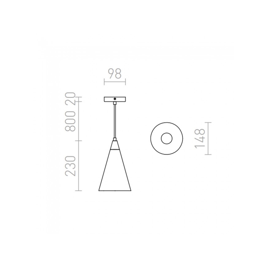 RED - Design Rendl - R12380 - Висящ полилей HEIDI 1xE27/28W/230V бетон/дърво