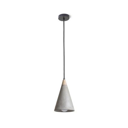 RED - Design Rendl - R12380 - Висящ полилей HEIDI 1xE27/28W/230V бетон/дърво