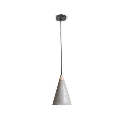 RED - Design Rendl - R12380 - Висящ полилей HEIDI 1xE27/28W/230V бетон/дърво