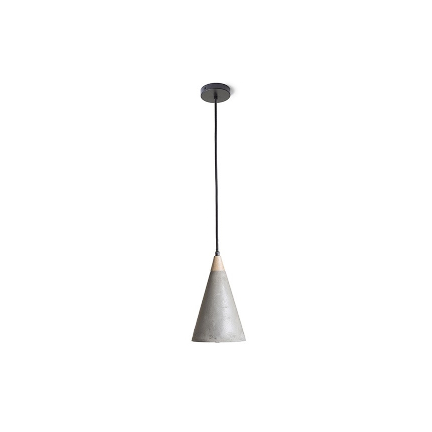RED - Design Rendl - R12380 - Висящ полилей HEIDI 1xE27/28W/230V бетон/дърво