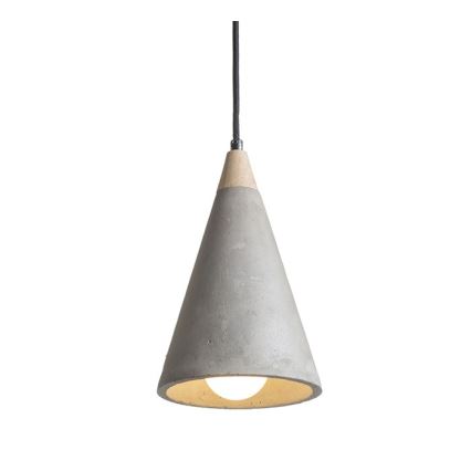 RED - Design Rendl - R12380 - Висящ полилей HEIDI 1xE27/28W/230V бетон/дърво