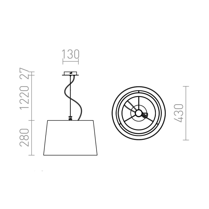 RED - Design Rendl - R12483 - Висящ полилей ESPLANADE 1xE27/42W/230V