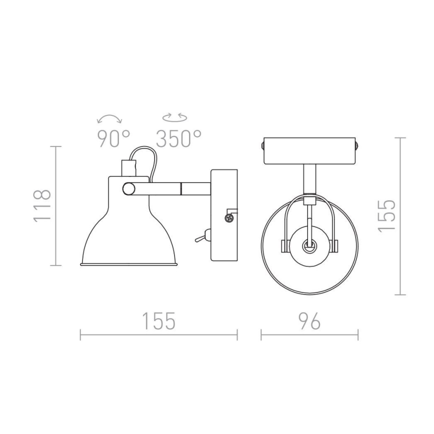 RED - Design Rendl - R12508 - Стенен спот ROSITA 1xGU10/9W/230V