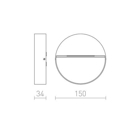 RED - Design Rendl - R12539 - LED Екстериорнен аплик AQILA LED/6W/230V IP54