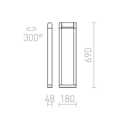 RED - Design Rendl - R12624 - LED Екстериорна лампа AQUE LED/8W/230V IP54 черна
