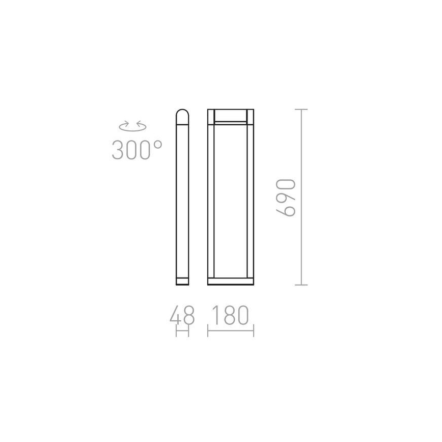 RED - Design Rendl - R12624 - LED Екстериорна лампа AQUE LED/8W/230V IP54 черна
