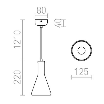RED - Design Rendl - R12663 - Висящ полилей PULIRE 1xE14/28W/230V