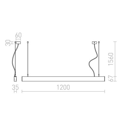 RED - Design Rendl - R12718 - LED Полилей на кабел PESANTE LED/40W/230V