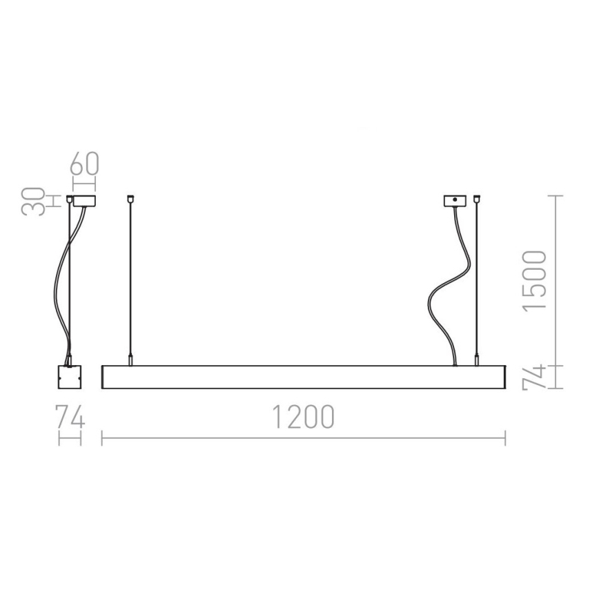 RED - Design Rendl - R12720 - LED Висящ полилей PESANTE LED/40W/230V
