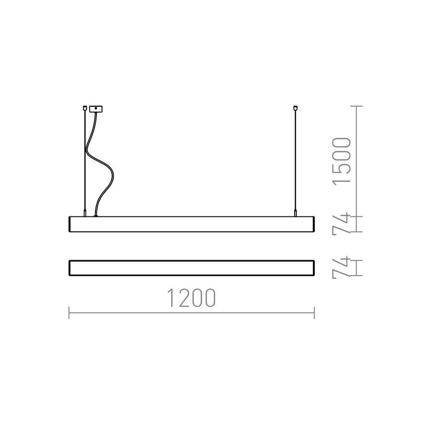 RED - Design Rendl - R12721 - LED Висящ полилей PESANTE LED/40W/230V черен