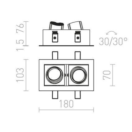 RED - Design Rendl - R12857 - LED Лампа за окачен таван BONDY 2xLED/7W/230V