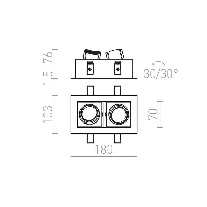 RED - Design Rendl - R12857 - LED Лампа за окачен таван BONDY 2xLED/7W/230V