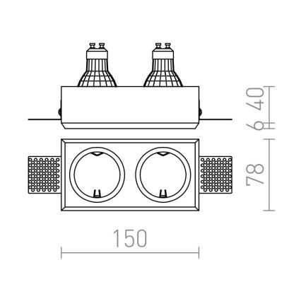 RED - Design Rendl - R12900 - Лампа за вграждане QUO 2xGU10/35W/230V