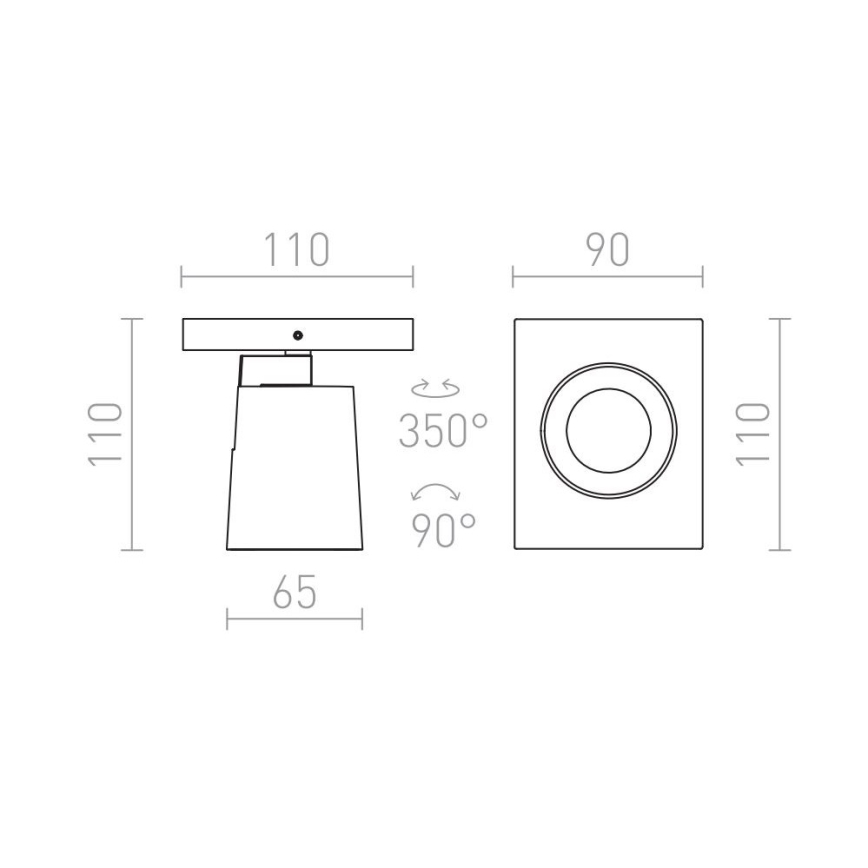 RED - Design Rendl - R12912 - Стенен спот KENNY 1xGU10/35W/230V