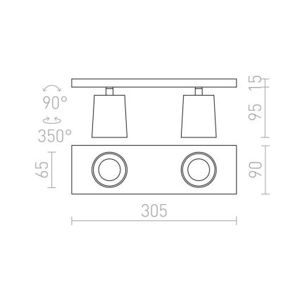 RED - Design Rendl - R12915 - Спот KENNY 2xGU10/35W/230V