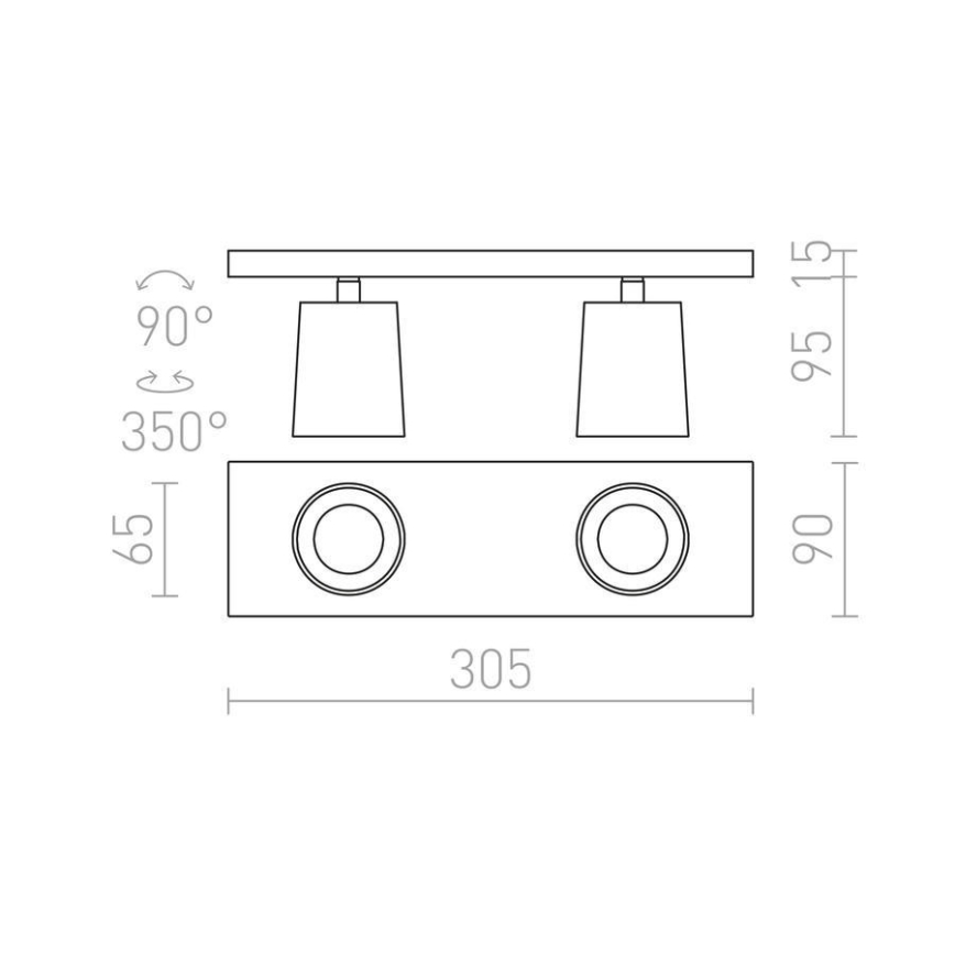 RED - Design Rendl - R12915 - Спот KENNY 2xGU10/35W/230V