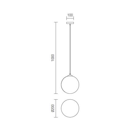 Redo 01-1064 - Пендел OLA 1xE27/42W/230V Ø 20 см