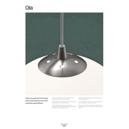 Redo 01-1065 - Пендел OLA 1xE27/42W/230V Ø 30 см