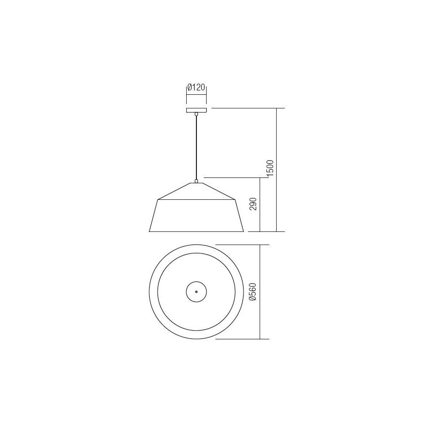 Redo 01-1102 - Пендел AYLA 1xE27/42W/230V Ø 56 см златист