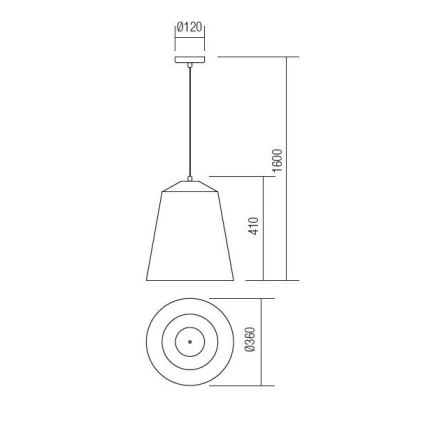 Redo 01-1104 - Пендел AYLA 1xE27/42W/230V Ø 36 см златист