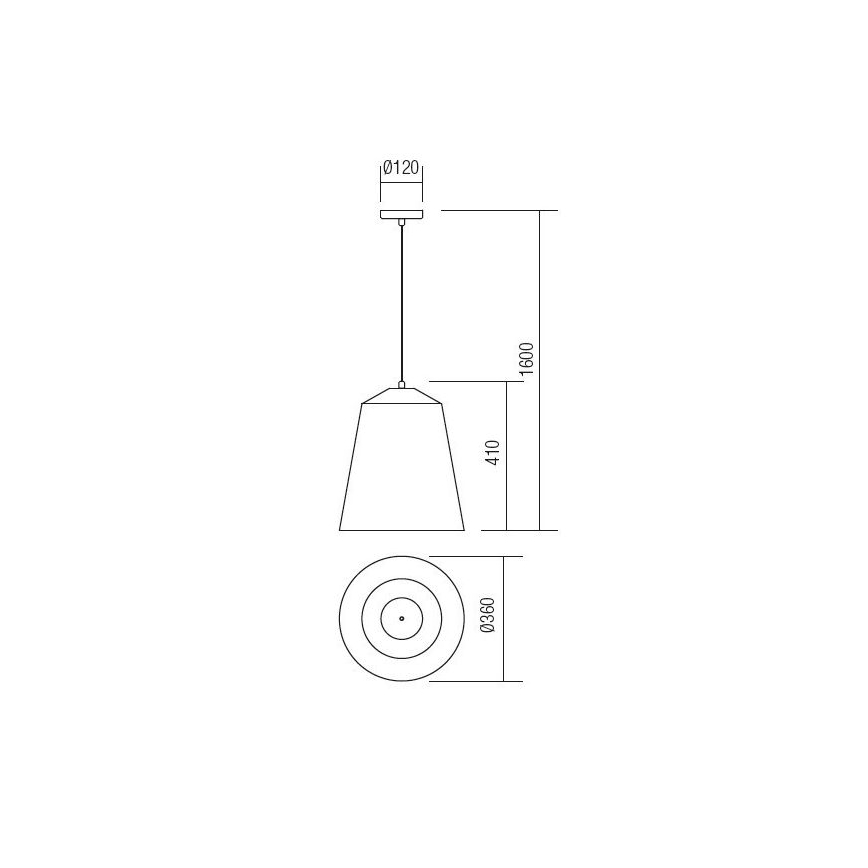 Redo 01-1104 - Пендел AYLA 1xE27/42W/230V Ø 36 см златист