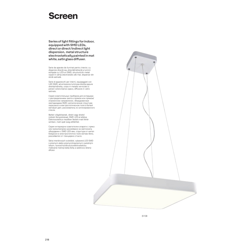 Redo 01-1124 - LED Пендел SCREEN LED/48W/230V 3000K