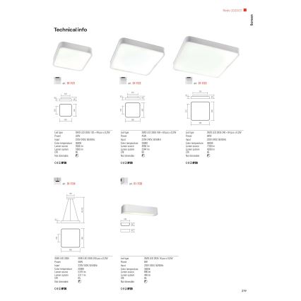 Redo 01-1124 - LED Пендел SCREEN LED/48W/230V 3000K