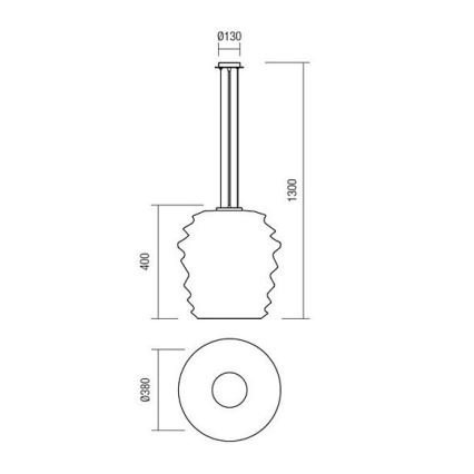 Redo 01-1142 - Пендел на кабел MAGMA 1xE27/42W/230V Ø 38 см, лъскав хром/бял