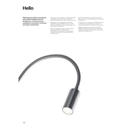 Redo 01-1193 - LED Гъвкав малко лампа HELLO LED/3W/230V бял