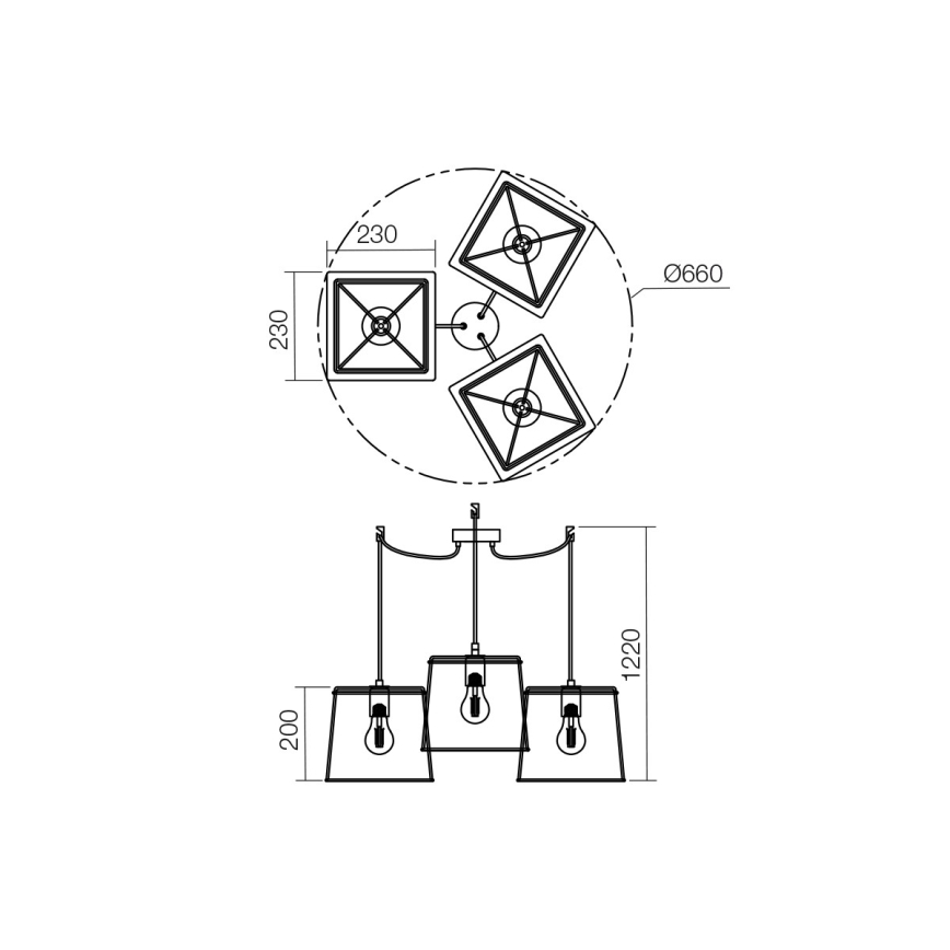 Redo 01-1265 - Пендел SKETCH 3xE27/42W/230V паяк