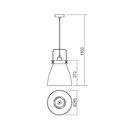 Redo 01-1275 - Пендел ARNE 1xE27/42W/230V сив