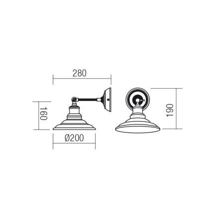 Redo 01-1289 - Стенна лампа SPINNER 1xE27/42W/230V