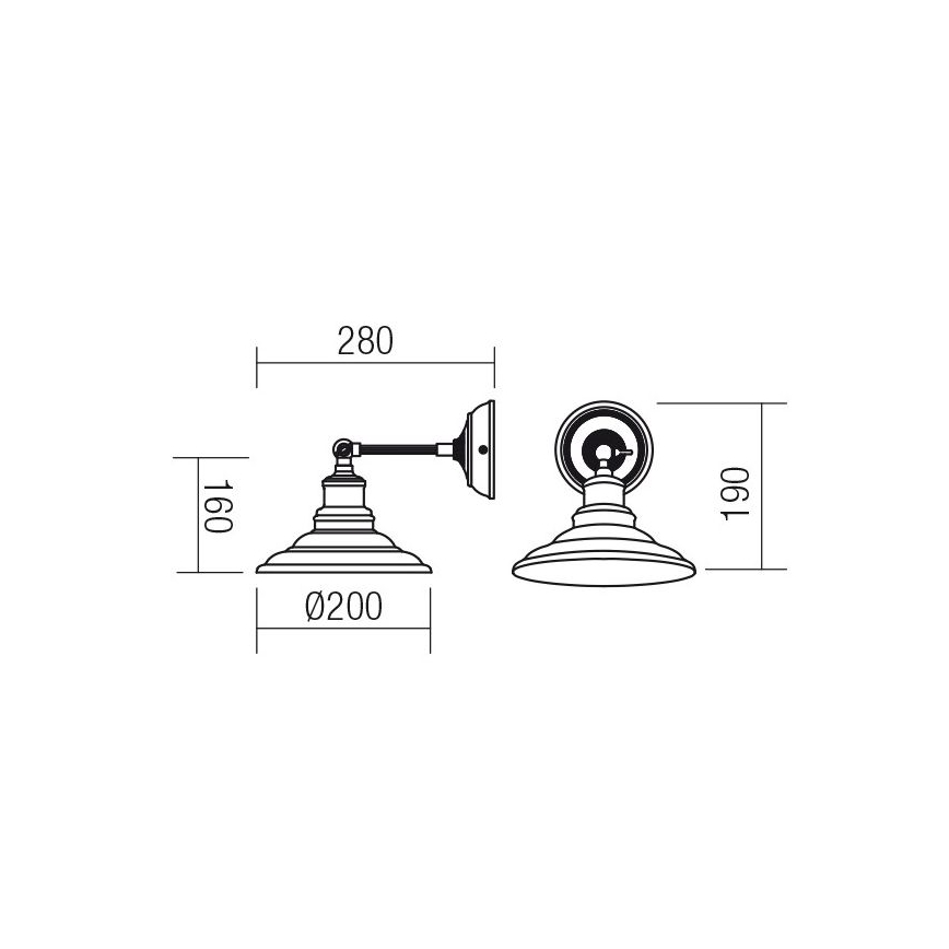 Redo 01-1290 - Стенна лампа SPINNER 1xE27/42W/230V