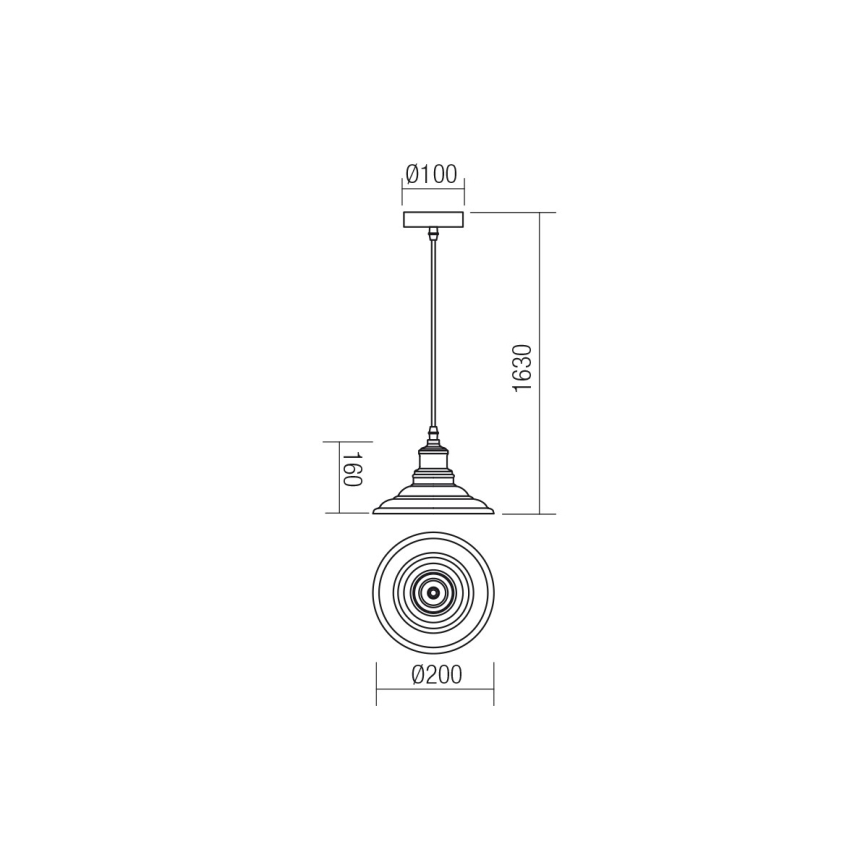 Redo 01-1293 - Полилей на въже SPINNER 1xE27/42W/230V