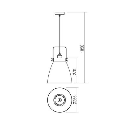 Redo 01-1311 - Пендел ARNE 1xE27/42W/230V бял