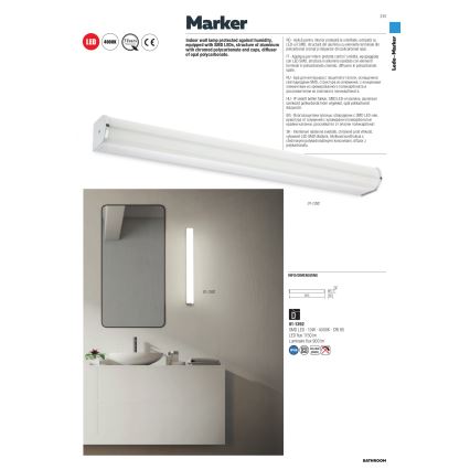 Redo 01-1392 - LED Осветление за стена за баня MARKER LED/10W/230V IP44