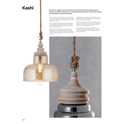 Redo 01-1399 - Полилей на верижка KASHI 1xE27/42W/230V