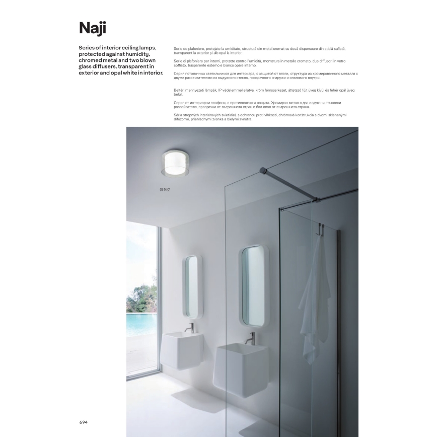 Redo 01-1454 - LED Плафон за баня NAJI LED/18W/230V Ø 35 см IP44