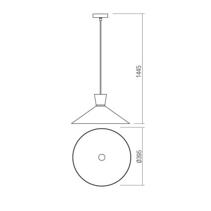 Redo 01-1461 - Пендел KIMONO 1xE27/42W/230V Ø 39,5 см меден