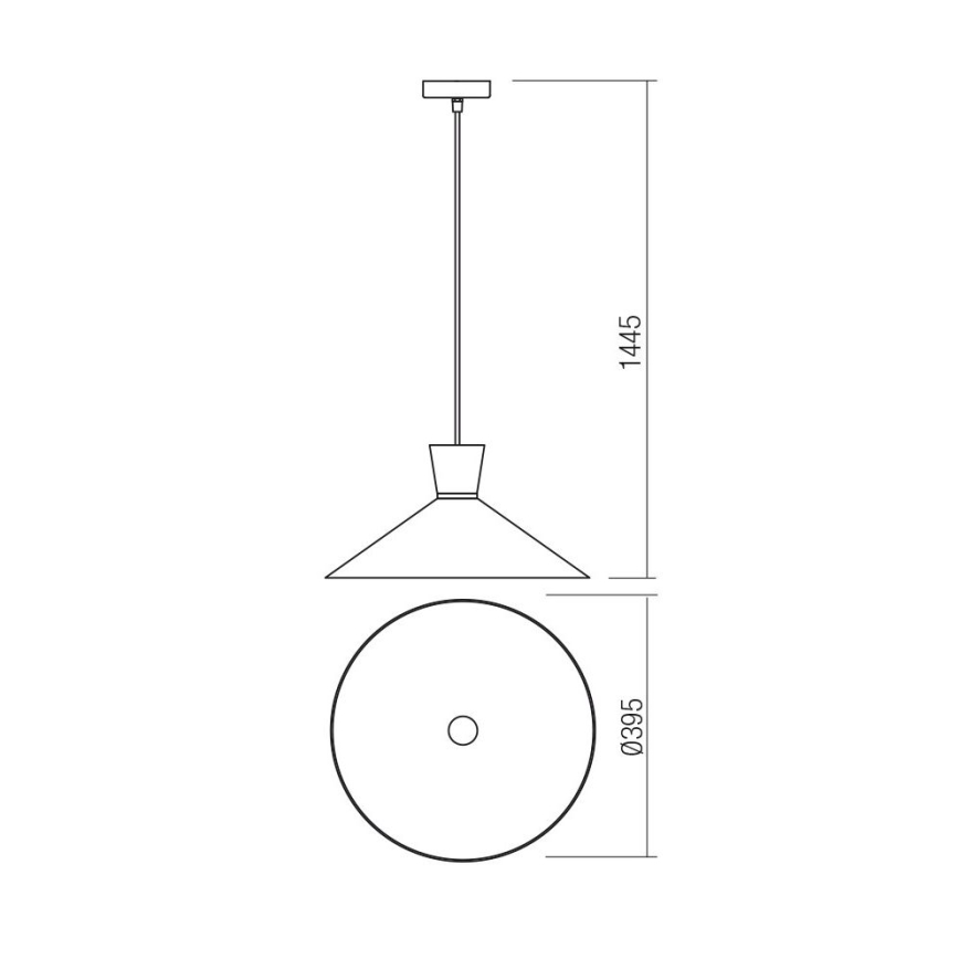 Redo 01-1462 - Пендел KIMONO 1xE27/42W/230V Ø 39,5 см черен