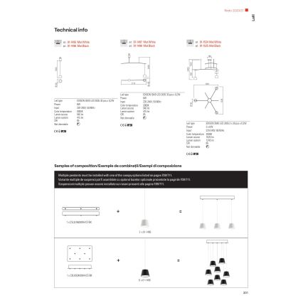 Redo 01-1496 - LED полилей на кабел LOLLI LED/6W/230V Ø 14 см черен