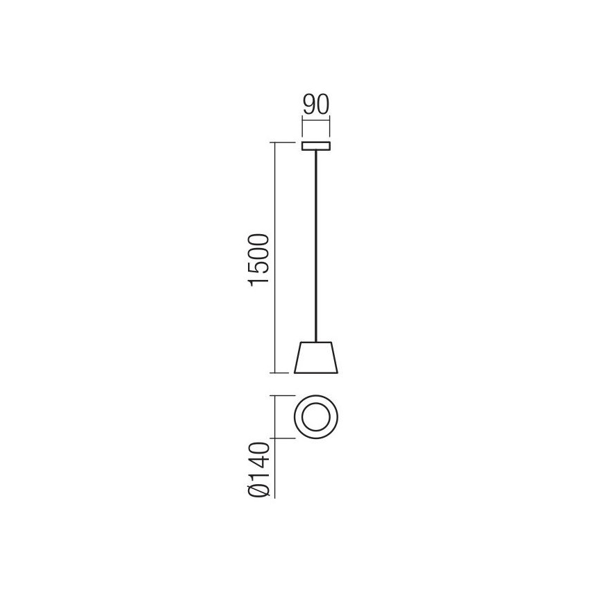 Redo 01-1496 - LED полилей на кабел LOLLI LED/6W/230V Ø 14 см черен