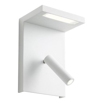 Redo 01-1499 - LED Стенен спот AGOS LED/6W/230V + LED/3,2W USB бял