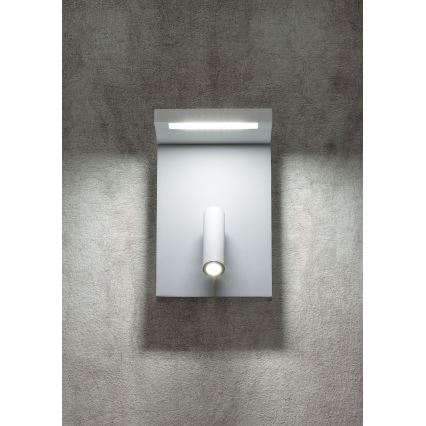 Redo 01-1499 - LED Стенен спот AGOS LED/6W/230V + LED/3,2W USB бял