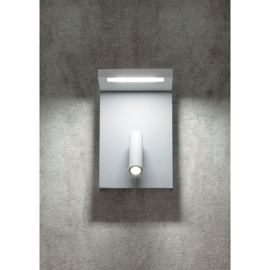 Redo 01-1499 - LED Стенен спот AGOS LED/6W/230V + LED/3,2W USB бял