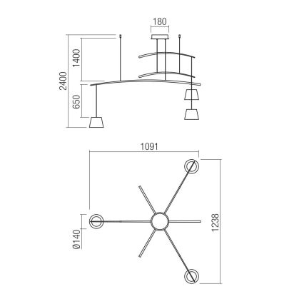 Redo 01-1524 - LED Пендел LOLLI 3xLED/6W/230V бял