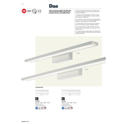 Redo 01-1527 - LED огледално осветление за баня DAO LED/36W/230V 90 см IP44 бяло