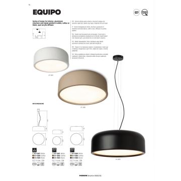 Redo 01-1585 - Лампа за таван EQUIPO 5xE27/15W/230V